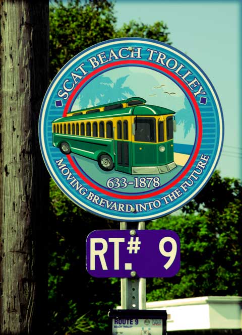 Cocoa Beach Trolley Sign